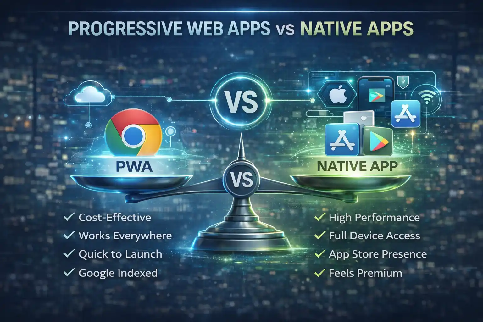 Progressive web apps vs native apps comparison overview