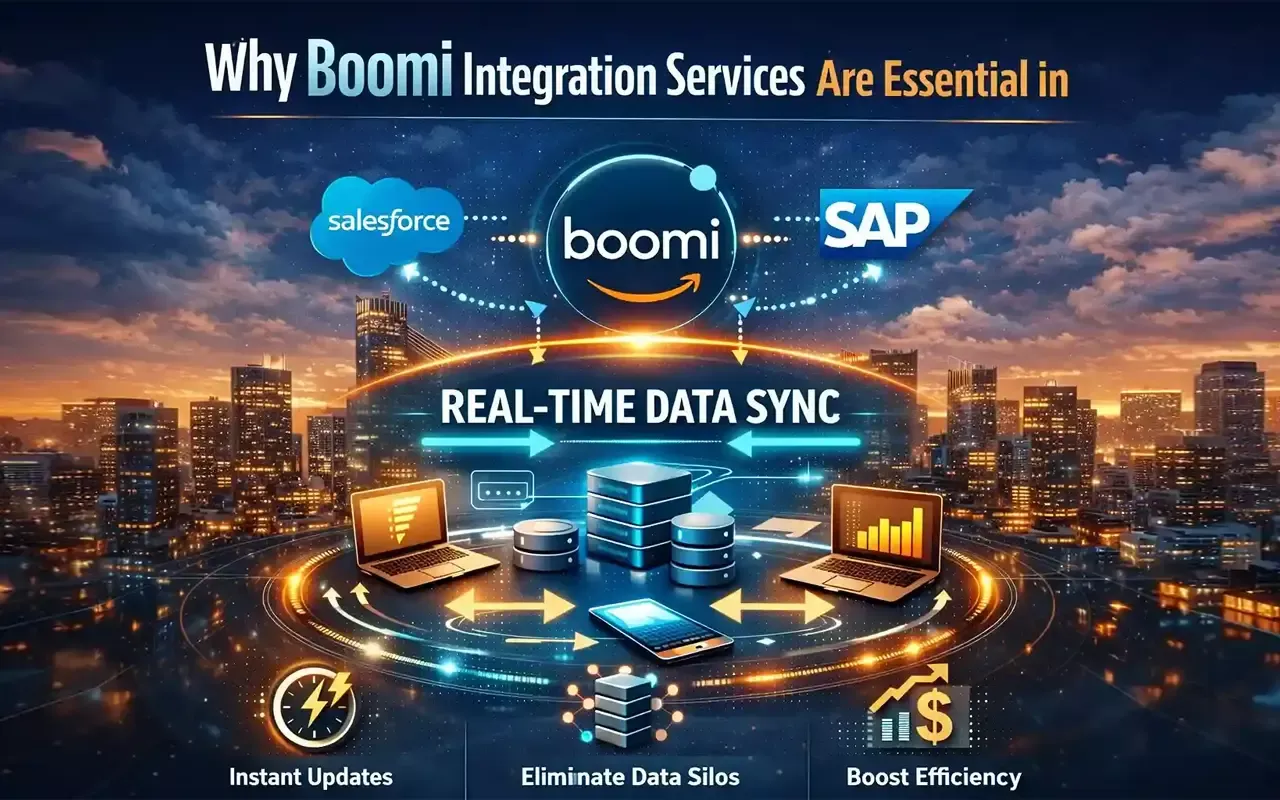 Boomi integration enabling real-time data sync across Salesforce and SAP systems.