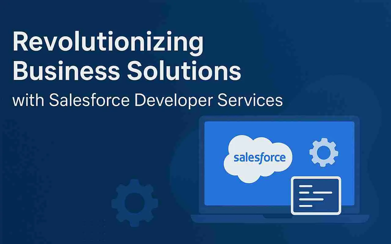 Blue tech banner with Salesforce logo and coding icon.